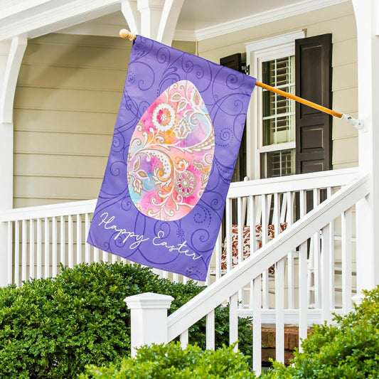 Plow & Hearth Rainbow Egg Suede House Flag