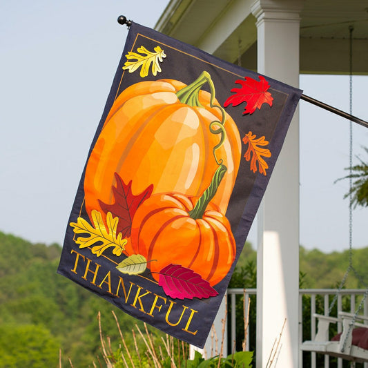 Plow & Hearth Thankful Pumpkins Estate Flag