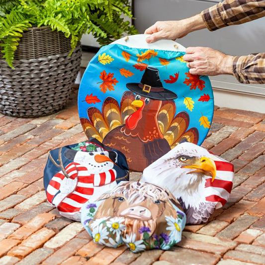 Plow & Hearth Americana and Harvest, 4-Season Interchangeable Door Decor Set