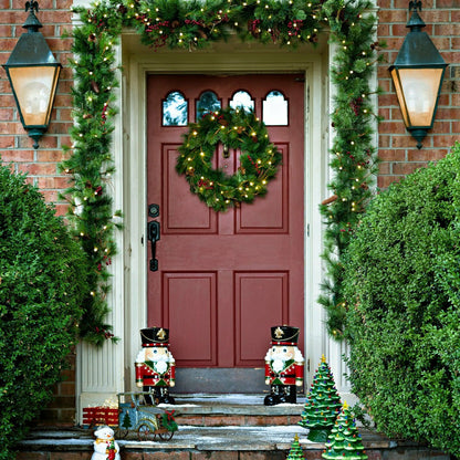 Plow & Hearth Battery-Operated Holiday Wreath w/Auto Timer
