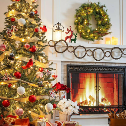 Plow & Hearth Battery-Operated Holiday Wreath w/Auto Timer
