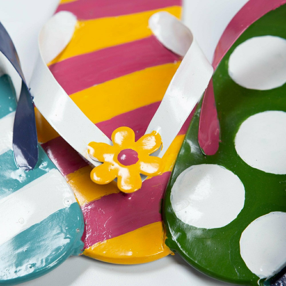 Plow & Hearth Boho Style Summer Flip-Flop Metal Wreath