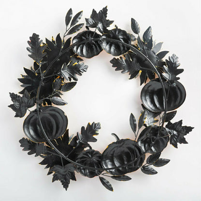 Plow & Hearth Handcrafted Metal Sunflower and Pumpkin Autumn Wreath