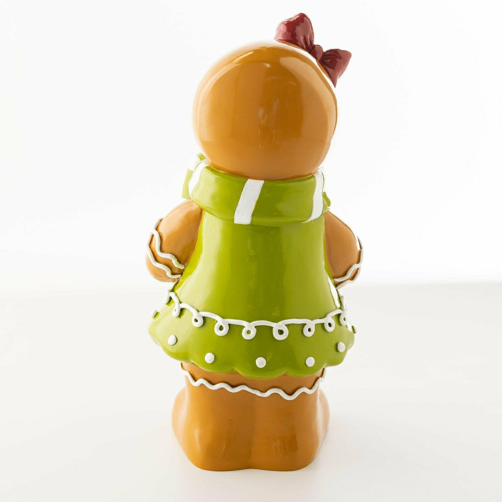 Plow & Hearth Indoor/Outdoor Lighted Gingerbread Girl Shorty Statue