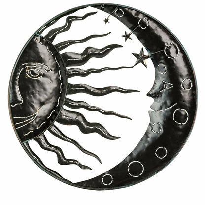 Plow & Hearth Celestial Sun and Moon Metal Wall Art