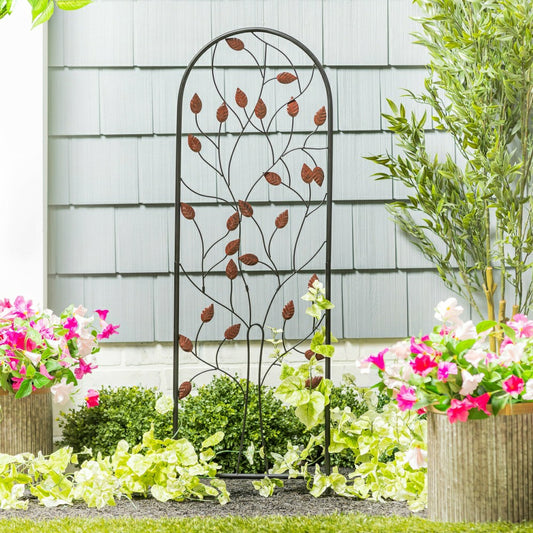 Plow & Hearth Metal Trellis with Leaves