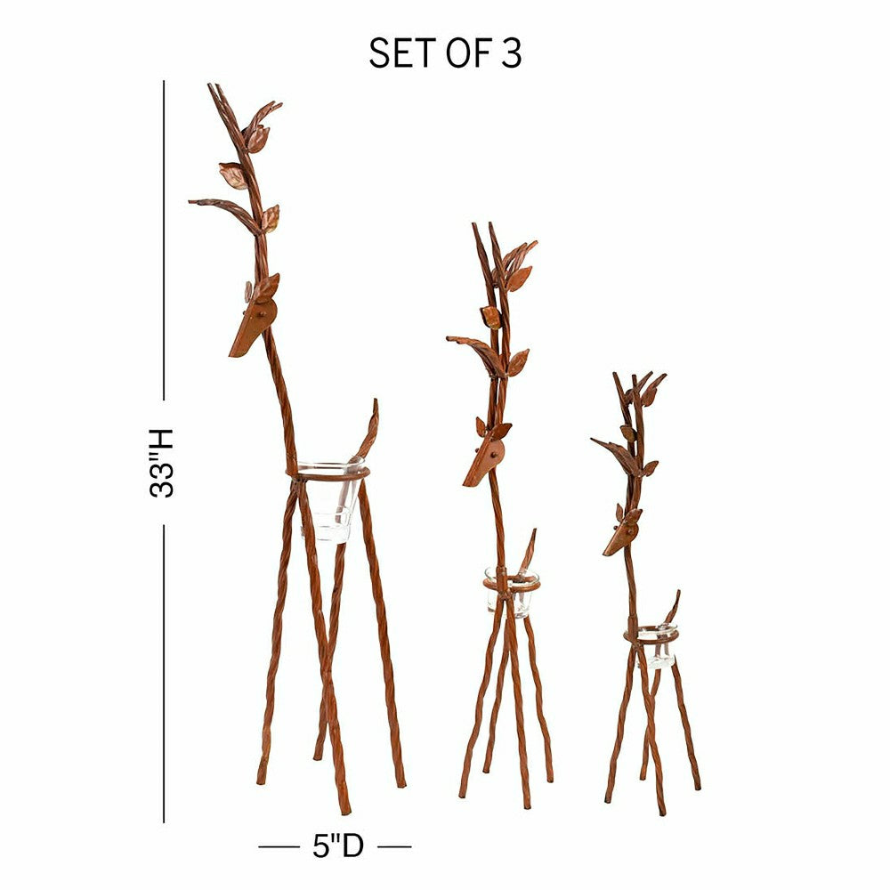 Plow & Hearth Rustic Reindeer, Set of 3