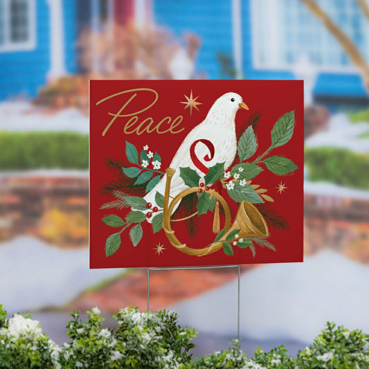 Plow & Hearth Dove of Peace COROPLAST Yard Sign, 24"x18"