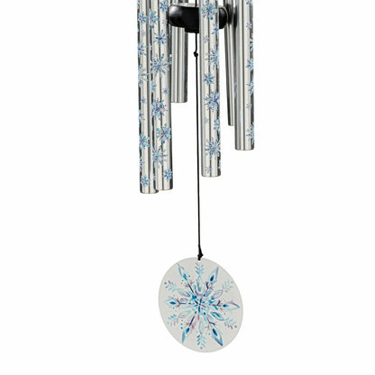 Plow & Hearth Crystal Snowflakes Printed Avria Wind Chime, 27" H