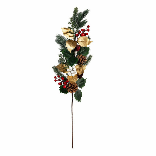 Plow & Hearth Winter Grove Stem Artificial Pine Cone and Berry, 24"H