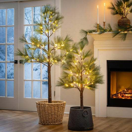 Plow & Hearth Woodland Storybook Stem Pine LED Artificial Branch, 30"H