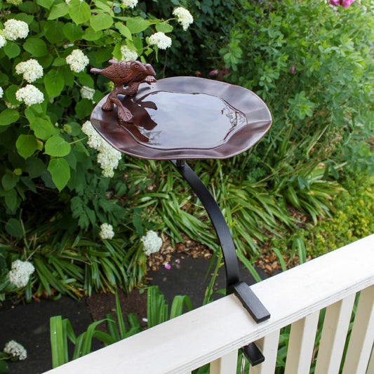 Plow & Hearth Antiqued Birdbath & Railing Bracket