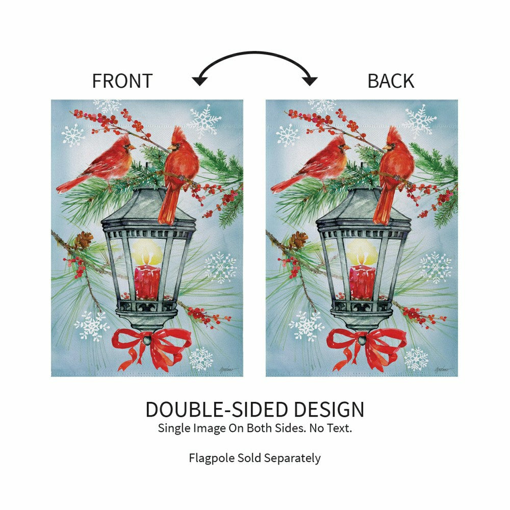 Plow & Hearth Cardinal Lantern Suede Garden Flag