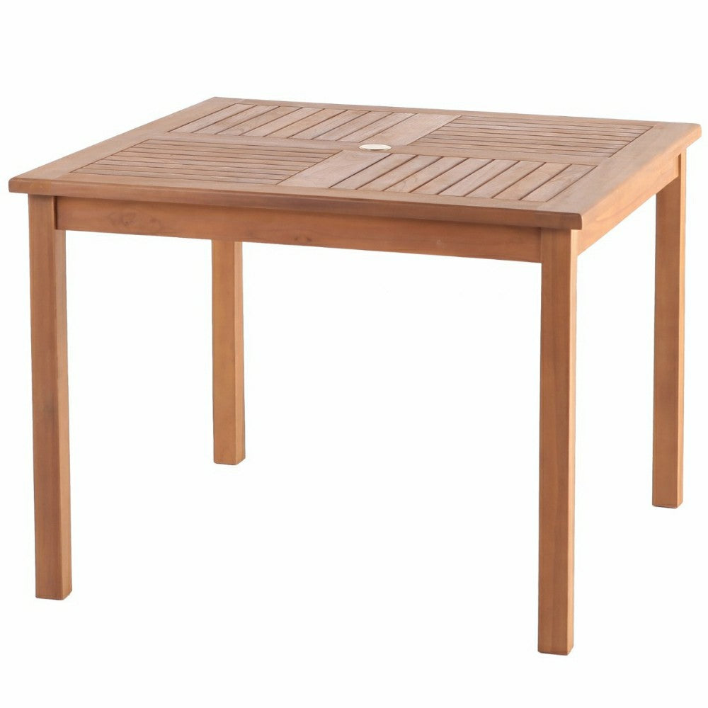Plow & Hearth Telluride 4-Person Natural Teak Outdoor Square Dining Table 39"
