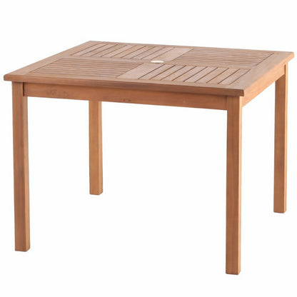 Plow & Hearth Telluride 4-Person Natural Teak Outdoor Square Dining Table 39"