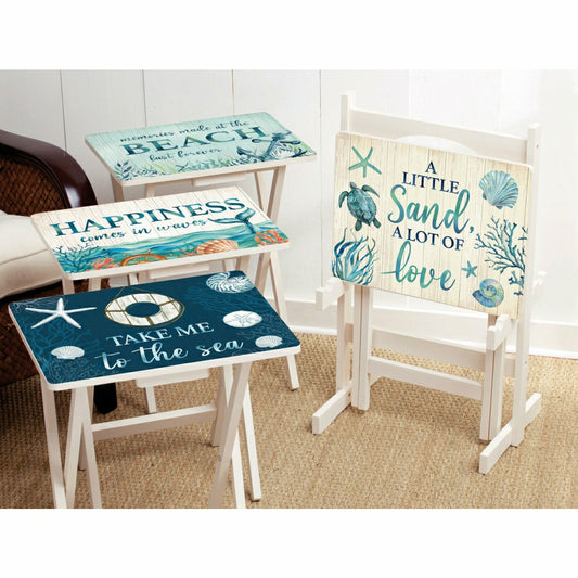 Plow & Hearth Sea Creatures TV Tray Set of 4