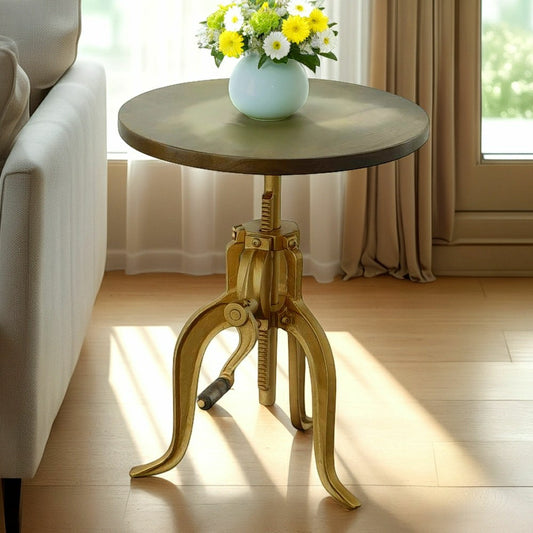 Plow & Hearth Regan Adjustable Accent Table, Elm