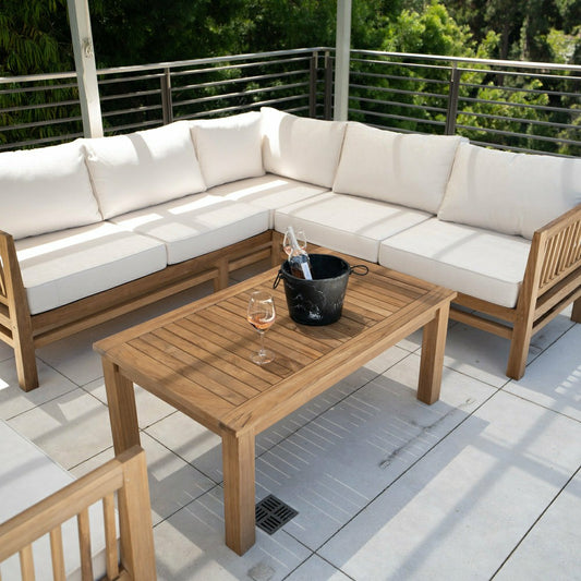 Plow & Hearth Kauai Natural Teak Indoor/Outdoor Coffee Table