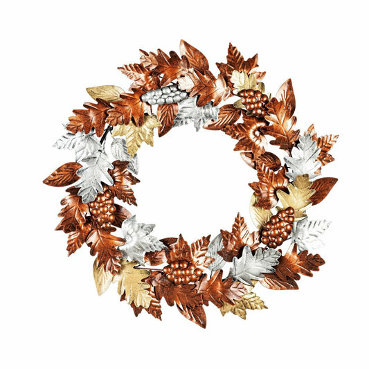 Plow & Hearth Metal Wall Décor Leaves Wreath