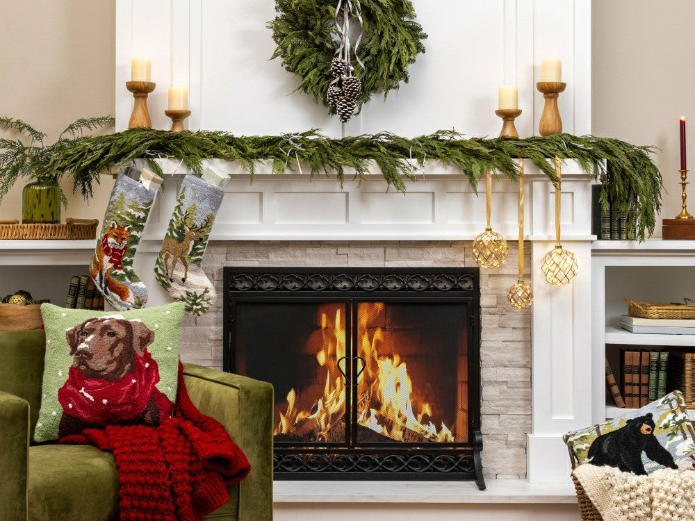 Plow & Hearth Noble Fir and Pinecone Fresh Wreath, 20"