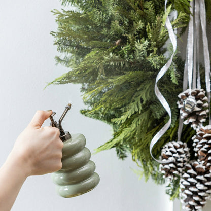 Plow & Hearth Noble Fir and Pinecone Fresh Wreath with Bells, 20"
