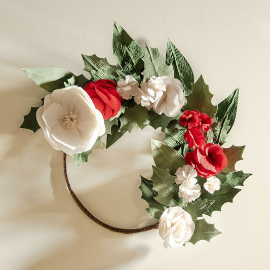 Plow & Hearth Fabric Amaryllis Wreath