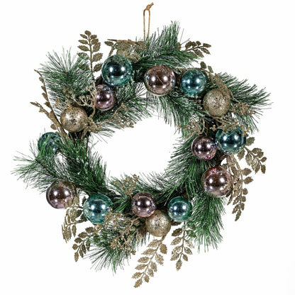 Plow & Hearth Season to Sparkle Wreath Artificial with Ornaments, 24"H