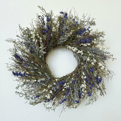 Plow & Hearth Lavender and Quail Brush Floral Dried Wreath