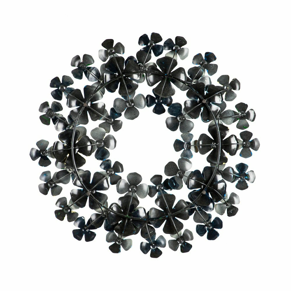 Plow & Hearth Blue Floral Metal Wreath
