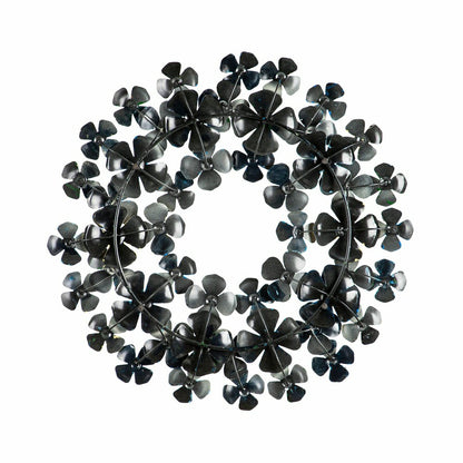Plow & Hearth Blue Floral Metal Wreath