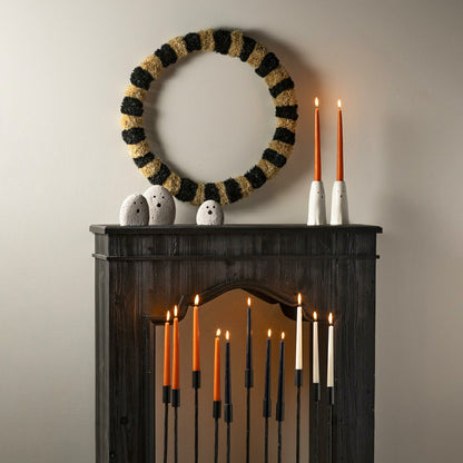 Plow & Hearth Black and White Striped Natural Grass Wreath