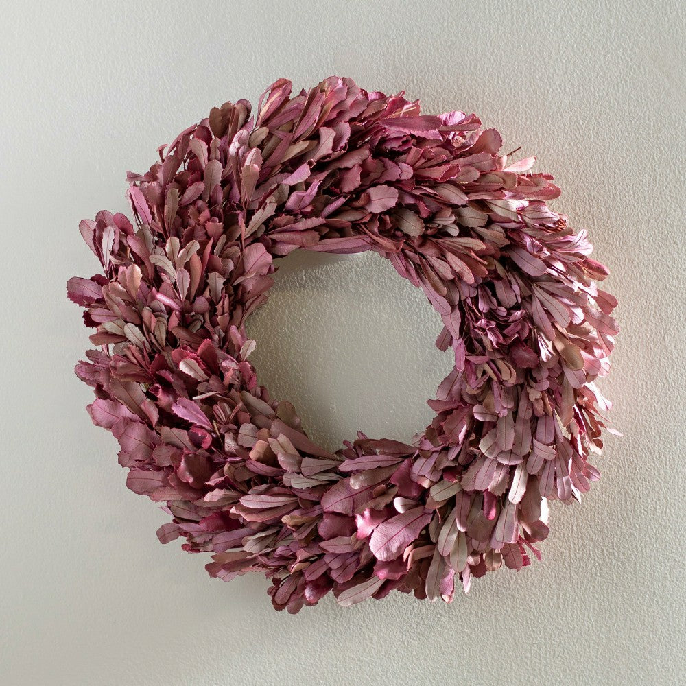 Plow & Hearth Dried 22" Natural Integrifolia Wreath, Blush