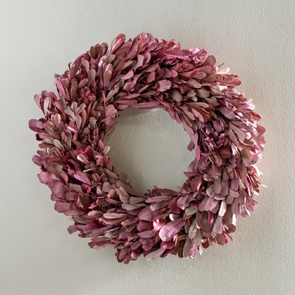 Plow & Hearth Dried 22" Natural Integrifolia Wreath, Blush