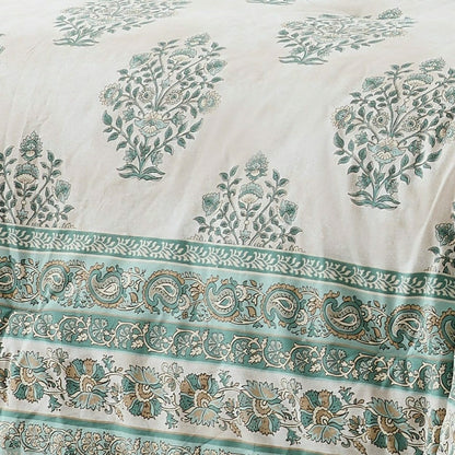 Plow & Hearth Sofia Flower Block Bouquet Cotton Comforter Set