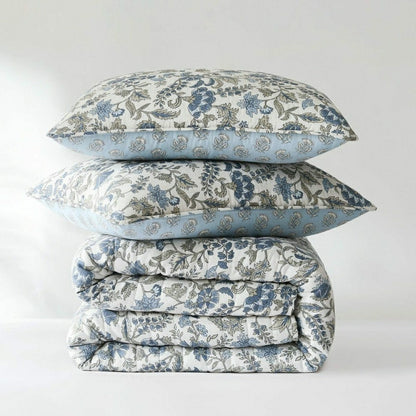 Plow & Hearth Lillian Block Print Reversible Quilt 6 Set