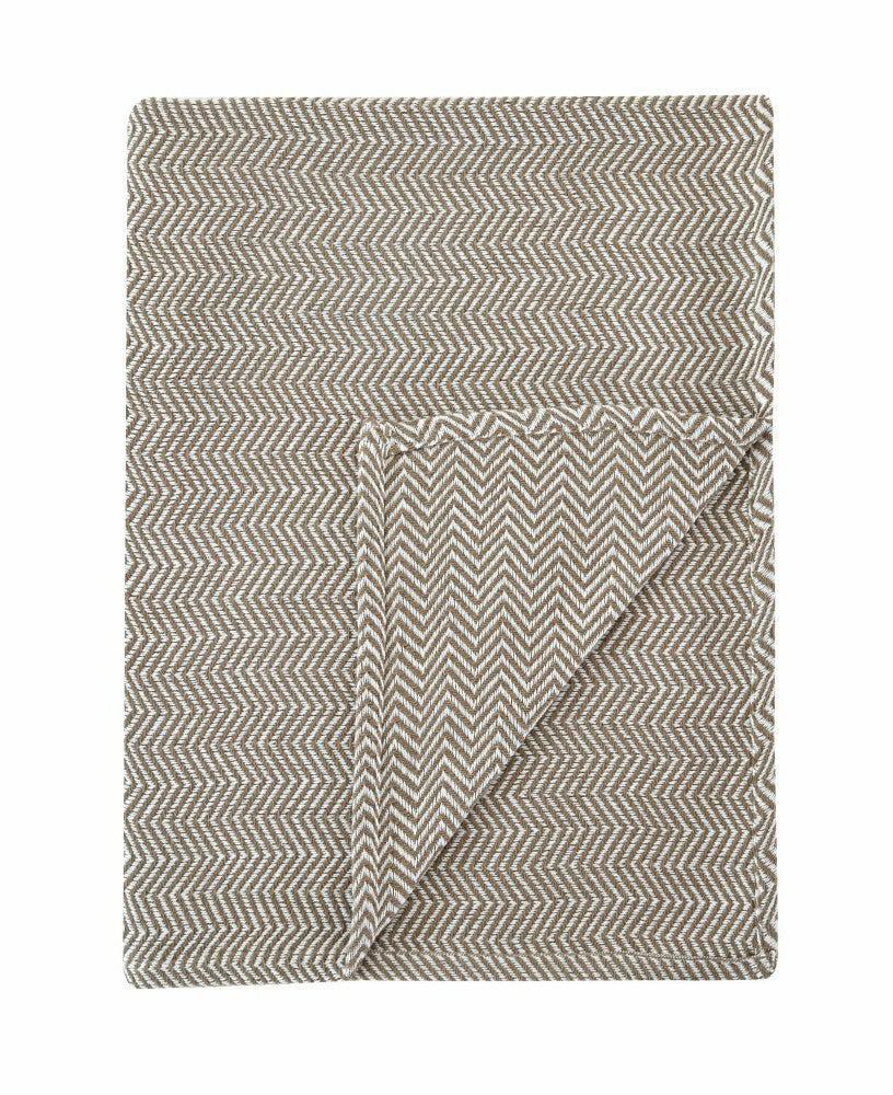 Plow & Hearth Herringbone Cotton Blanket