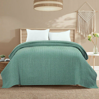 Plow & Hearth Herringbone Cotton Blanket