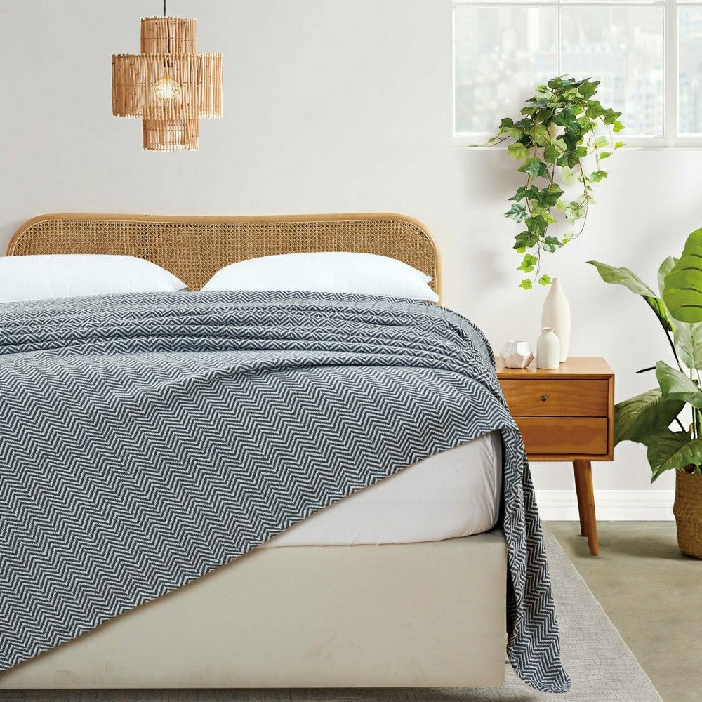 Plow & Hearth Herringbone Cotton Blanket