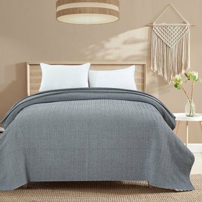 Plow & Hearth Herringbone Cotton Blanket