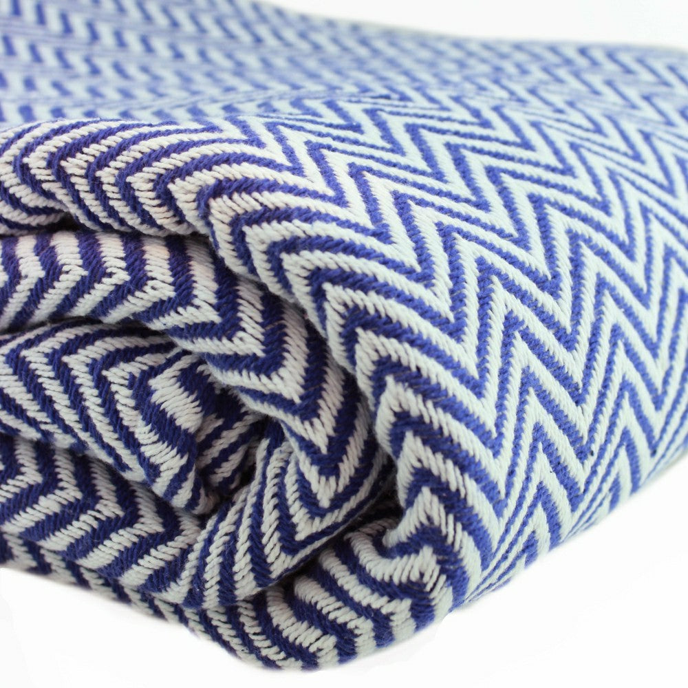 Plow & Hearth Herringbone Cotton Blanket