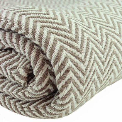 Plow & Hearth Herringbone Cotton Blanket