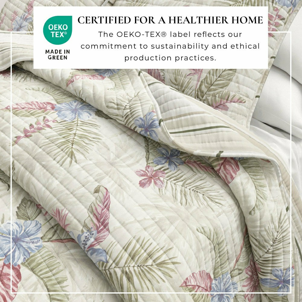 Plow & Hearth Mendocino Floral Printed Cotton Quilt Set