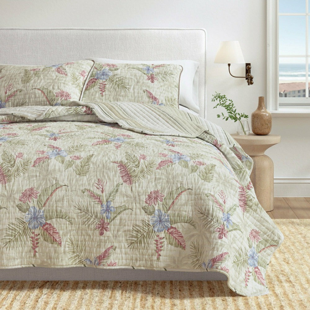 Plow & Hearth Mendocino Floral Printed Cotton Quilt Set