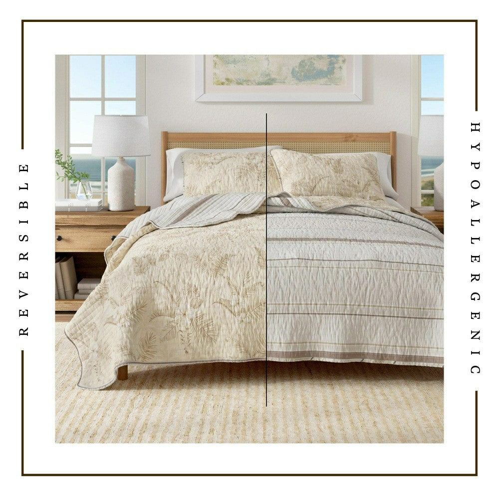 Plow & Hearth Mendocino Floral Printed Cotton Quilt Set