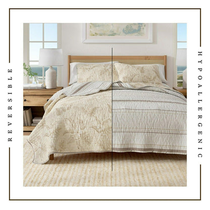 Plow & Hearth Mendocino Floral Printed Cotton Quilt Set
