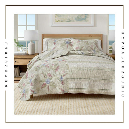 Plow & Hearth Mendocino Floral Printed Cotton Quilt Set
