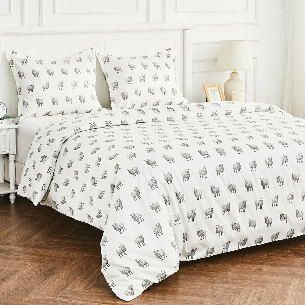 Plow & Hearth Sheep Printed Duvet Set