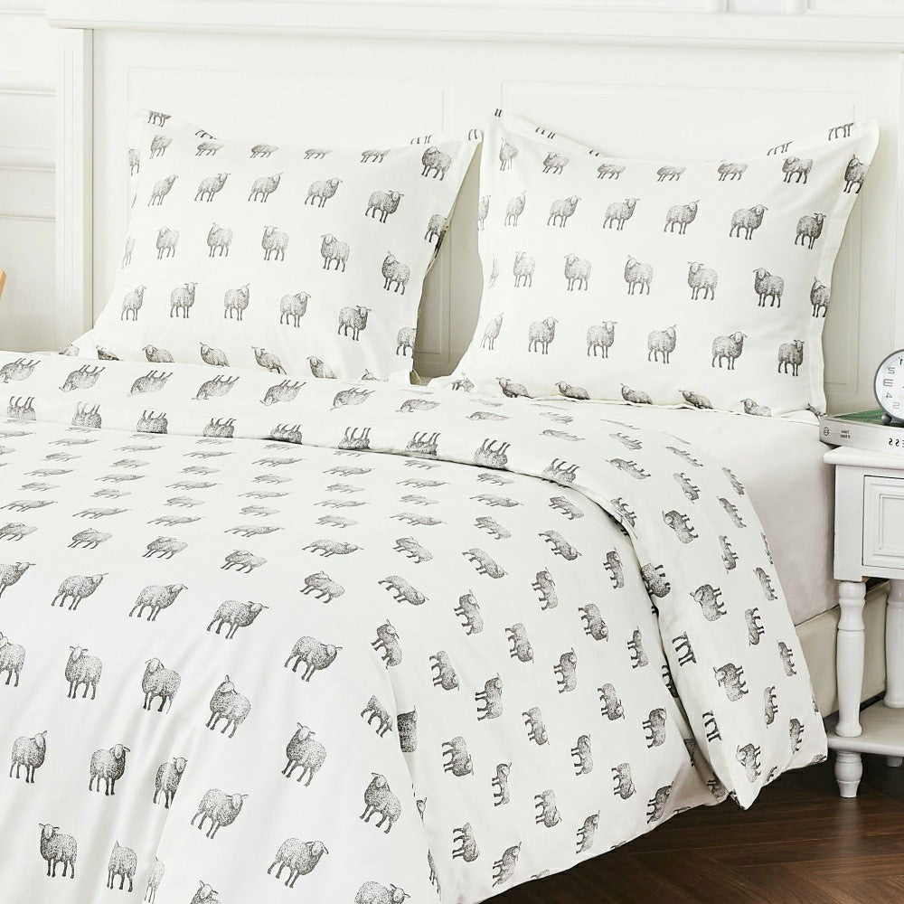 Plow & Hearth Sheep Printed Duvet Set