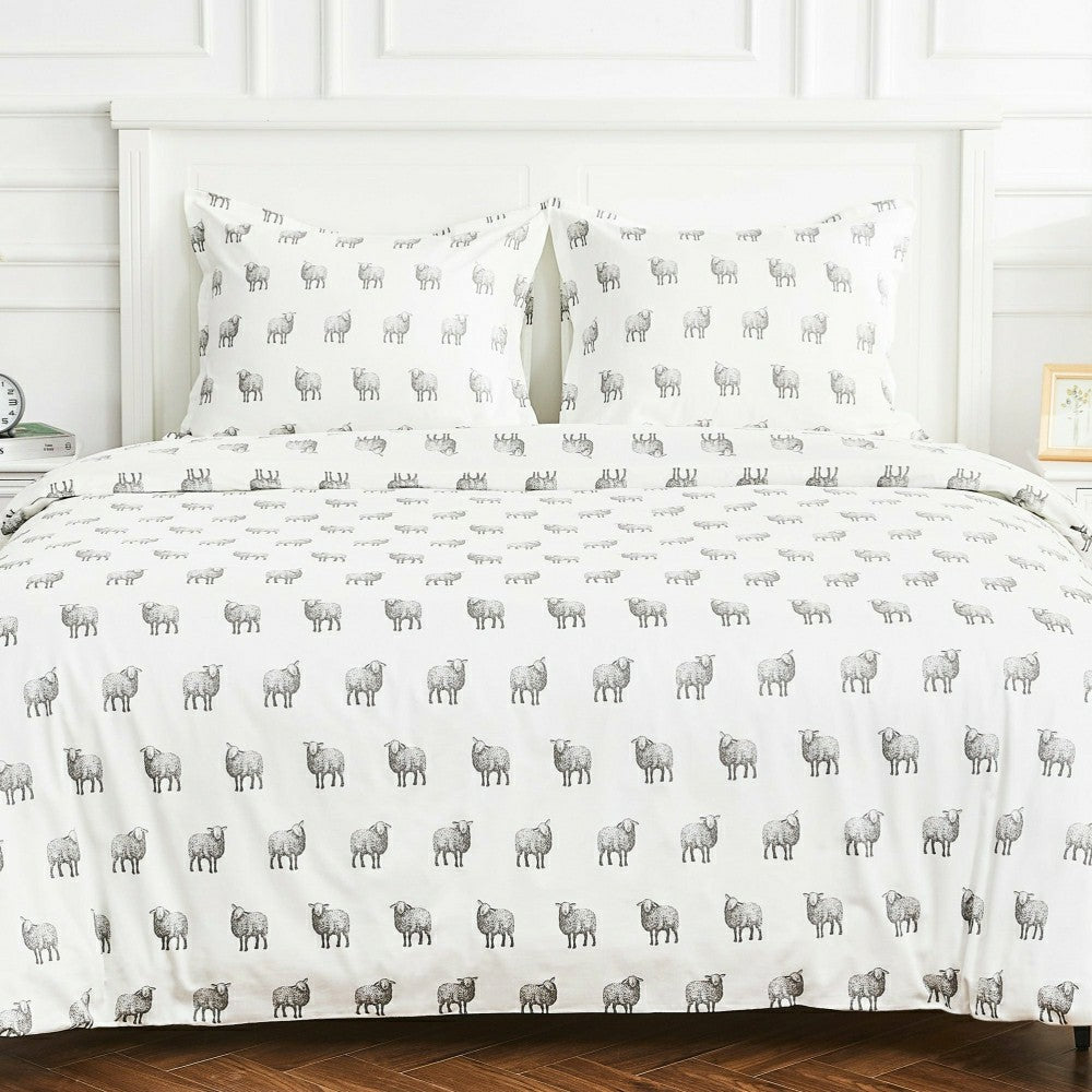 Plow & Hearth Sheep Printed Duvet Set