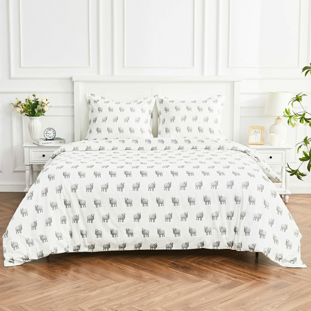 Plow & Hearth Sheep Printed Duvet Set